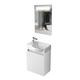 Alpenberger Gäste WC Waschbecken mit Unterschrank | Badezimmermöbel Set mit Badspiegel | Waschbeckenunterschrank Waschtisch mit LED-Spiegel Badschrank