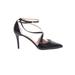 Nine West Heels: Strappy Stilleto Cocktail Black Solid Shoes - Women's Size 10 1/2 - Pointed Toe