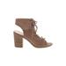 American Eagle Outfitters Heels: Tan Print Shoes - Women's Size 8 - Open Toe