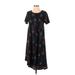 Lularoe Casual Dress - Midi Crew Neck Short sleeves: Black Dresses - Women's Size X-Small