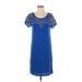 Marc by Marc Jacobs Casual Dress - Shift Scoop Neck Short Sleeve: Blue Solid Dresses - Women's Size X-Small