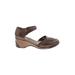 Nurture Heels: Slip On Wedge Casual Brown Solid Shoes - Women's Size 8 - Round Toe