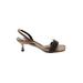 Stuart Weitzman Heels: Slingback Kitten Heel Cocktail Party Brown Shoes - Women's Size 10 - Open Toe