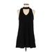 Olivaceous Casual Dress - Mini Mock Sleeveless: Black Solid Dresses - Women's Size Medium