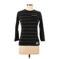 WHT SPACE by Shaun White Long Sleeve T-Shirt: Black Stripes Tops - Women's Size Large