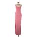 Club L London Casual Dress - Formal Scoop Neck Sleeveless: Pink Solid Dresses - New - Women's Size 6