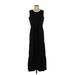 Lands' End Casual Dress - Midi: Black Solid Dresses - Women's Size Medium