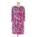 Jessica Howard Casual Dress - Shift: Burgundy Floral Motif Dresses - Women's Size 14