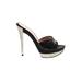 Casadei Mule/Clog: Slide Stiletto Glamorous Black Solid Shoes - Women's Size 8 1/2 - Open Toe