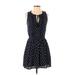 Abercrombie & Fitch Casual Dress - Mini Tie Neck Sleeveless: Blue Dresses - Women's Size X-Small