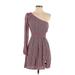 Abercrombie & Fitch Casual Dress - Mini Open Neckline Long sleeves: Burgundy Dresses - Women's Size X-Small