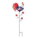 Glitzhome 35.75" H Metal Rooster Yard Stake,Patriotic/Americana Metal Rooster Wall Art Sculpture Garden Yard Sign,Decorative Chicken Ornament for Outdoor Patio Yard Lawn