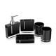 AYNEFY Bathroom Accessories Set of 5 Bathroom Accessories Modern Bathroom Set with Soap Dispenser Toothbrush Holder Soap Dish and 2 Toothbrush Cups for Washbasin, Black