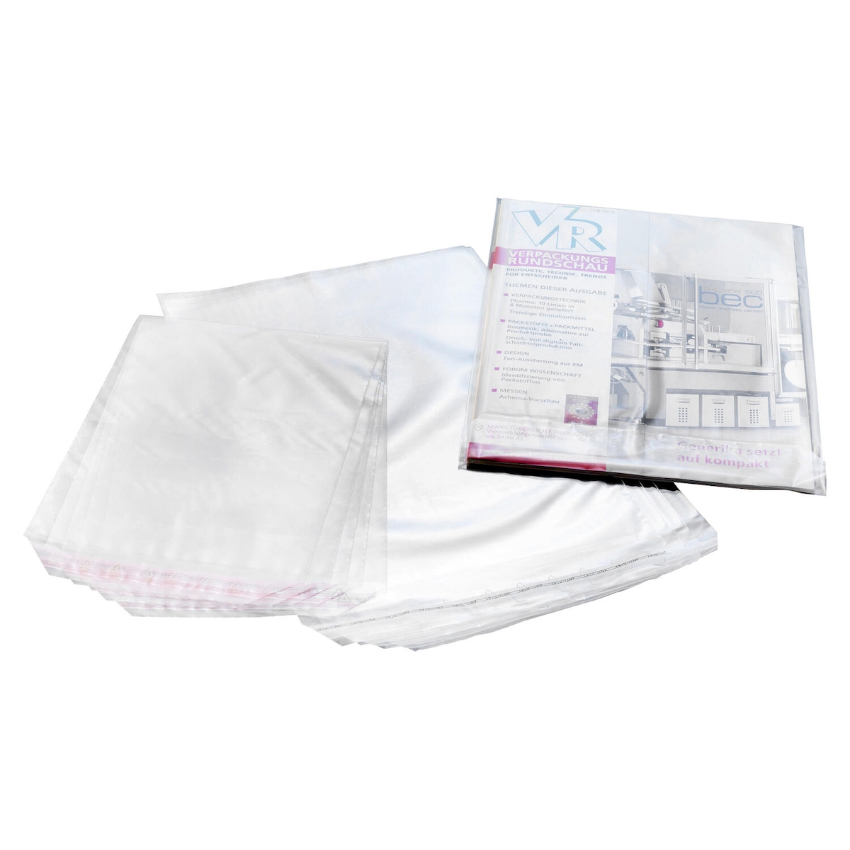 VEPATIM 100x Adhäsionsverschlussbeutel mit Klappe LDPE 225 x 310mm 50my C4 Image