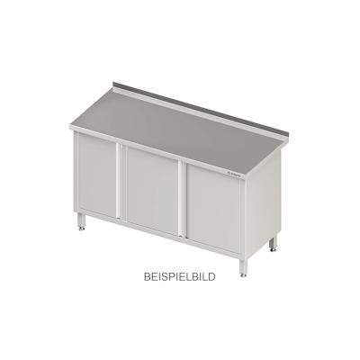 Stalgast Edelstahl Arbeitsschrank mit Flügeltüren, 1500x700x850 mm, ohne Aufkantung, verschweißt Image