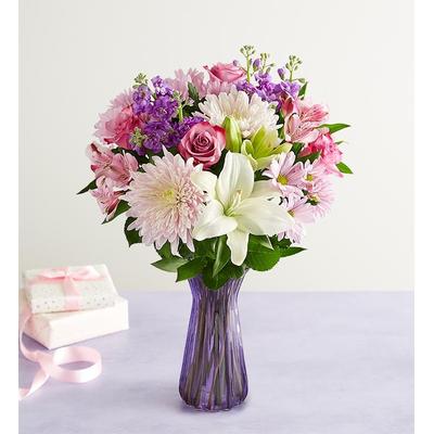 1-800-Flowers Flower Delivery Love You Mom Bouquet W/ Purple Vase
