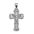 Sterling Silver 925 Elegant Russian Orthodox "ÑпаÑи и ÑоÑ…Ñ€ани"-Save and Protect Cross Pendant Necklace (Available Chain Length 16"- 18"- 20"- 22")