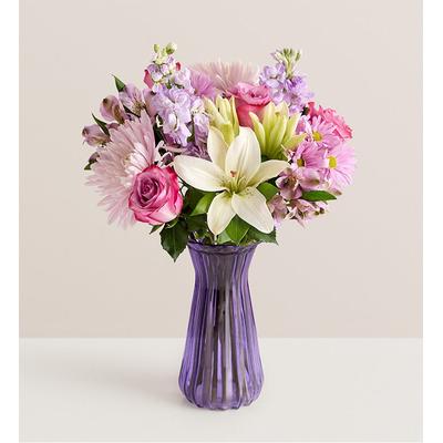 1-800-Flowers Flower Delivery Love You Mom Bouquet W/ Purple Vase