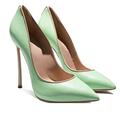 AQQWWER Heels Women's high-Heeled Shoes Metal Decoration Ultra-high Thin high-Heeled Pointed high-Heeled Shoes Party Women's high-Heeled Shoes Large (Color : Green, Size : 4)