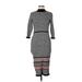 Lane Bryant Casual Dress - Bodycon High Neck 3/4 sleeves: Gray Dresses - Women's Size 10 Plus