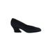 Yves Saint Laurent Heels: Pumps Chunky Heel Minimalist Black Solid Shoes - Women's Size 8 1/2 - Almond Toe