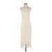 Vince Camuto Casual Dress - Sheath Scoop Neck Sleeveless: Ivory Print Dresses - Women's Size Small