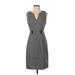 Lark & Ro Casual Dress - Sheath V-Neck Sleeveless: Gray Dresses - Women's Size 4