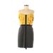 BCBGMAXAZRIA Casual Dress: Yellow Color Block Dresses - Women's Size 6