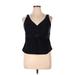 SONOMA life + style Swimsuit Top Black Solid V-Neck Swimwear - Women's Size 16