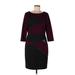 Tahari by ASL Cocktail Dress - Sheath: Burgundy Color Block Dresses - Women's Size 10