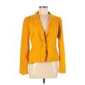 INC International Concepts Blazer Jacket: Short Yellow Solid Jackets & Outerwear - Women's Size Medium