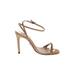 Schutz Heels: Tan Print Shoes - Women's Size 7 - Open Toe