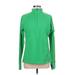 Lands' End Track Jacket: Below Hip Green Solid Jackets & Outerwear - Women's Size Large