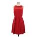 Maeve Casual Dress - Party Crew Neck Sleeveless: Red Solid Dresses - Women's Size 4