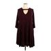 Torrid Casual Dress - Sweater Dress: Burgundy Marled Dresses - Women's Size 3X Plus