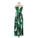 Nikki Poulos Casual Dress - Midi Strapless Sleeveless: Green Dresses - Women's Size Medium