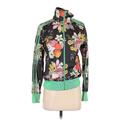 Adidas Track Jacket: Short Green Floral Jackets & Outerwear - Women's Size 36