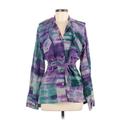 Sacred Threads Jacket: Below Hip Purple Print Jackets & Outerwear - Women's Size Medium