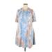 Vibe Sportswear Casual Dress: Blue Tie-dye Dresses - Women's Size 2X