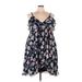 Torrid Casual Dress - Mini V Neck Sleeveless: Blue Floral Dresses - Women's Size 2X Plus