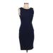 Lulus Casual Dress - Sheath Scoop Neck Sleeveless: Blue Solid Dresses - Women's Size Medium