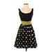 Corey Lynn Calter Casual Dress - Mini Boatneck Sleeveless: Black Polka Dots Dresses - Women's Size 0