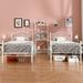 VECELO Kids Bed Set of 2 Twin Size Platform Bed Frame with Headboard