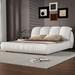 Modern Design Queen Size Luxury Upholstered Bed，Velvet Queen Bed with Oversized Padded Backrest