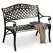 Moasis 39.4" Cast Aluminum Outdoor Bench 2-Person Patio Garden Bench