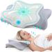 Cervical Pillow for Neck and Shoulder Ergonomic Neck Support Pillow for Side Back Stomach Sleeper, Lower Queen Size