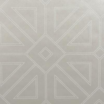 A-Street Prints Voltaire Platinum Beaded Geometric Wallpaper - N/A