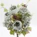 Artificial Spring Mixed Flower 14 stem Rose/Hydrangea Bush , ABN1B012-CLAY