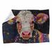 VisionBedding Ornate Cow Fleece Throw Blanket - Animals Throws for Sofas or Beds 12373 Fleece/Microfiber/Fleece | 80 H x 60 W in | Wayfair
