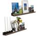 Union Rustic Cabazon 2 Piece Pine Solid Wood Picture Ledge Wall Shelf Wood in Brown | 2" H x 36" W x 4" D | Wayfair